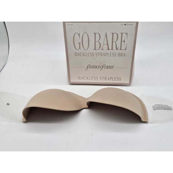 Fashion Forms Backless Strapless Bra Womens Size B Cup Beige Underwire Go Bare - Picture 6 of 9